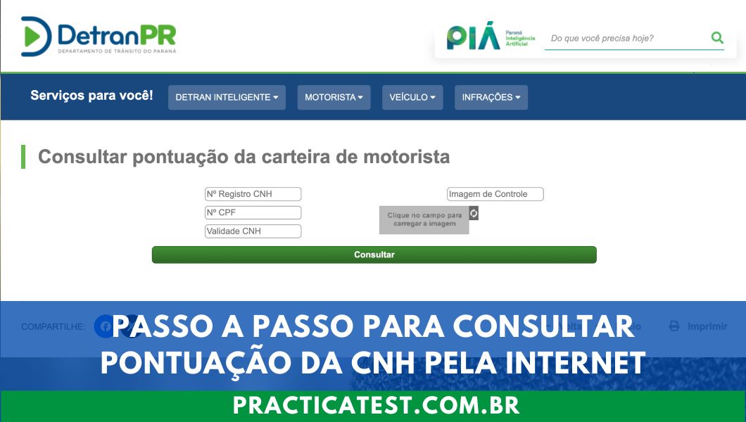 Passo a Passo para Consultar Pontuação da CNH Pela Internet