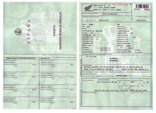 Technical inspection card ITV