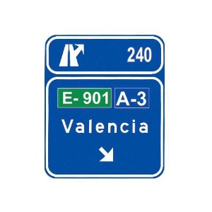 This sign on a motorway or a dual carriageway indicates immediate exit ...